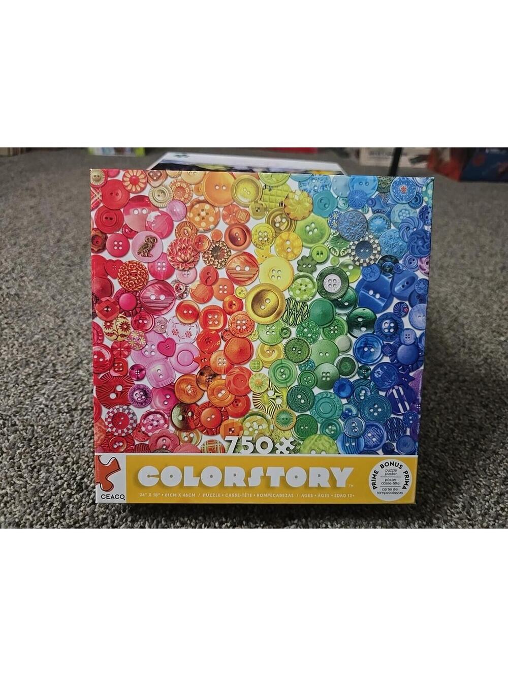 Ceaco Colorstory Rainbow Buttons Lars Stewart 750 Pc
